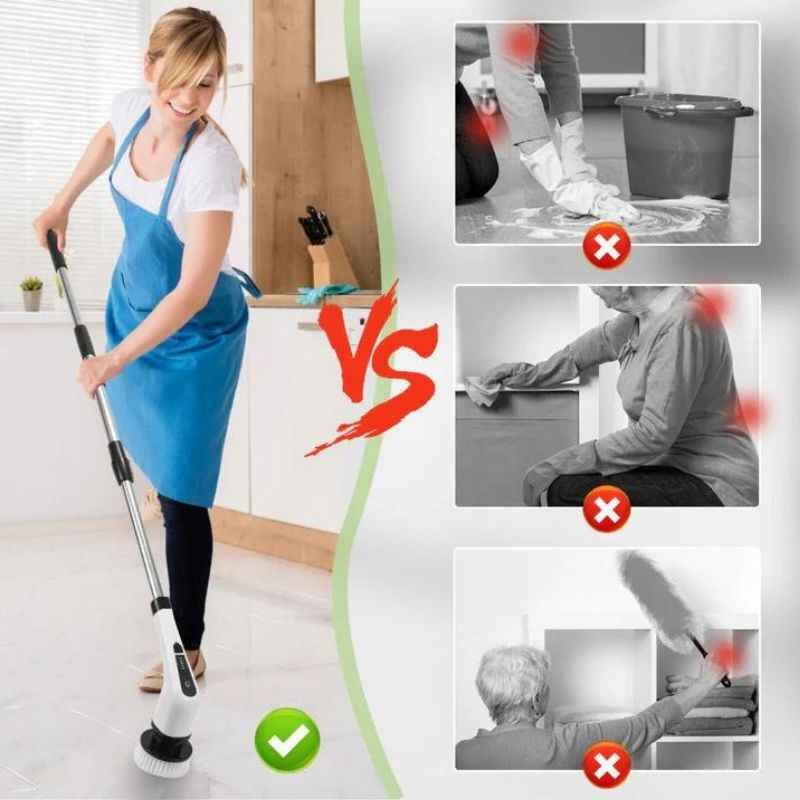 Escova Elétrica de Limpeza Multiuso - 7 em 1