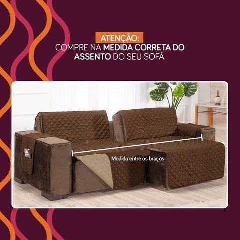 Capa Protetora de Sofá Retrátil e Reclinável Impermeável - Matelassê Premium