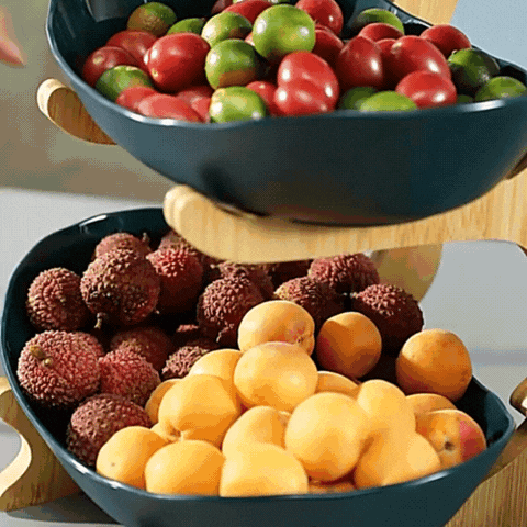 Fruteira de Mesa Moderna em Bambu 1 a 3 Andares Loja InovaStock