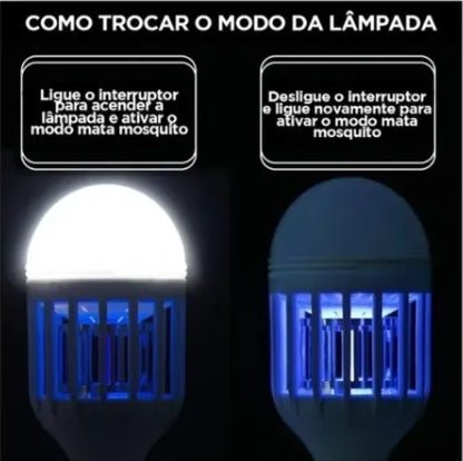 Lâmpada Led com Luz UV Extermina Mosquitos e Insetos - Bivolt E27