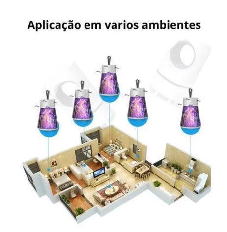 Luminária Ultrassônico Armadilha Mosquitos e Insetos -ChoqueLed