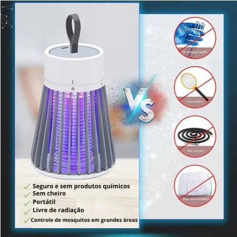 Luminária Ultrassônico Armadilha Mosquitos e Insetos -ChoqueLed