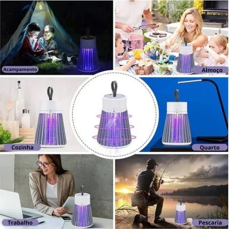 Luminária Ultrassônico Armadilha Mosquitos e Insetos -ChoqueLed