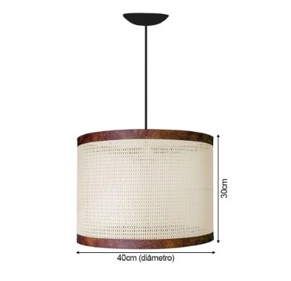 Luminária Pendente Estilo Palha Indiana