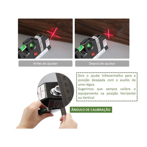 Nível Laser e Trena Profissional 4 em1 - FixLevel