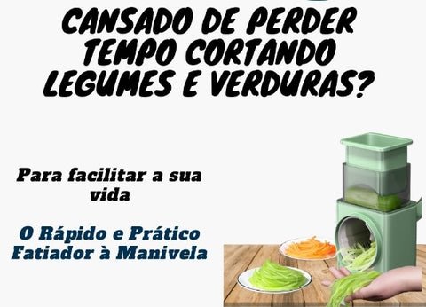 Processador Cortador e Fatiador de Alimentos Manual Multiuso 3 em 1 - GreenPro