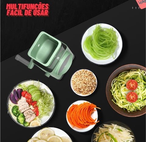 Processador Cortador e Fatiador de Alimentos Manual Multiuso 3 em 1 - GreenPro