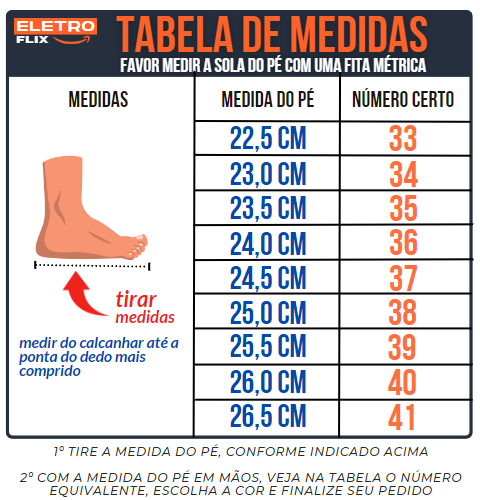 tabela de medidas bota hotconfort