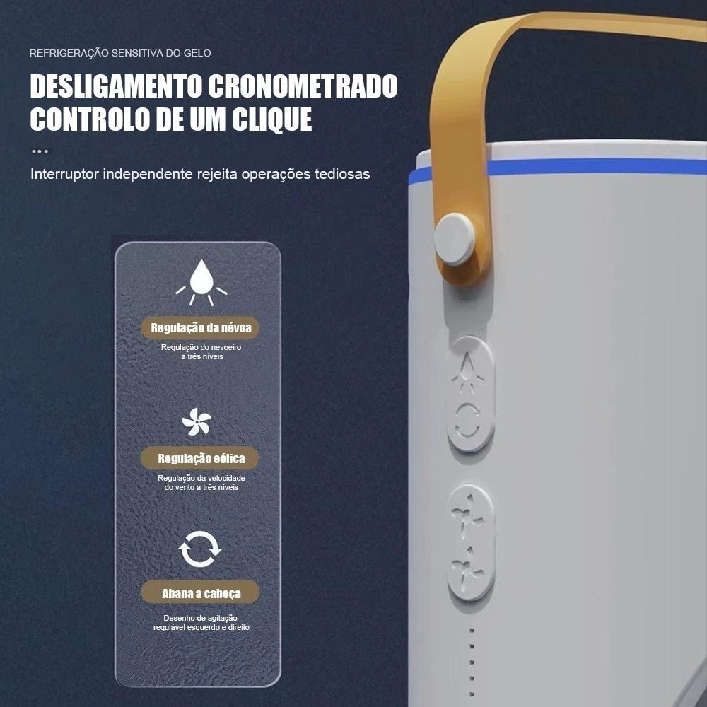 Ventilador e Climatizador Duplo Portátil com Umidificador