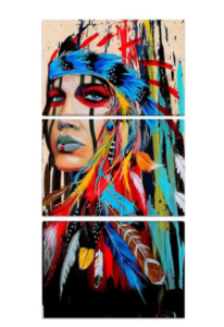 Quadro Decorativo Mosaico India Parede Sala 60x120 Cm Quarto