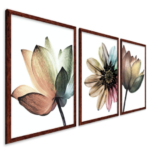 Quadros Decorativos Moldura Quarto Sala Hall Flores Floral
