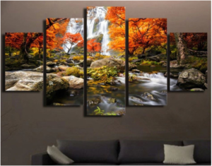 Quadro Outono Natureza Floresta Paisagem Pintura Sala Estar