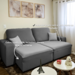 Capa de Sofá Retrátil Spandex + 2 Capas de Almofadas + Fixadores, Lisas , Pronta entrega, (2,3 Lugares) - Image 3