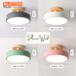Luminária de Teto Redonda em LED Moderna com Suporte em Madeira - PlenaWood - Image 2