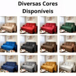 Capa de Sofá Retrátil Spandex + 2 Capas de Almofadas + Fixadores, Lisas , Pronta entrega, (2,3 Lugares) - Image 4