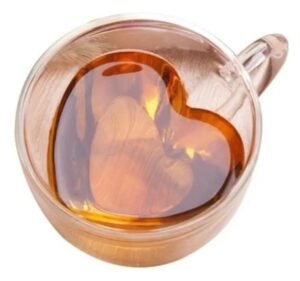 Xícara Coração de Vidro e Parede Dupla em Formato de Coração - Kits com 02, 04 ou 06 Xícaras - Image 4